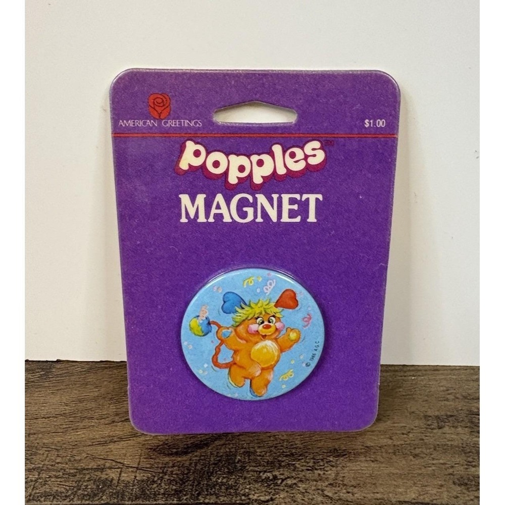 Vintage Popples 1.75" Round Magnet Puzzle Popple Dancing B